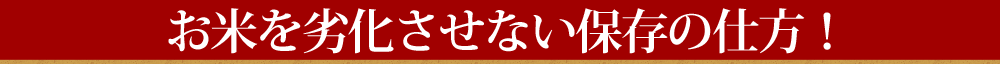 お米を劣化させない保存方法